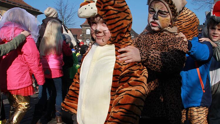 "Elefanten, Tiger & Co., auch Lichtenfels hat seinen Zoo" lautete das Motto, das der Franziskus-Kindergarten für seinen Rosenmontagszug ausgegeben hatte. Foto: Miriam Hegner