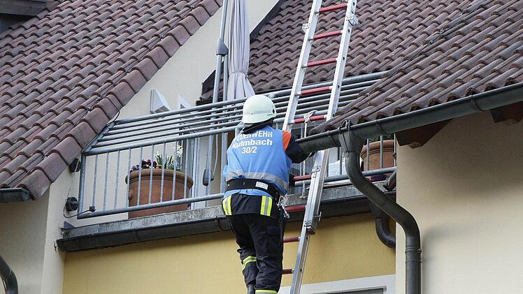 Über eine Steckleiter verschafften sich die Floriansjünger Zutritt.