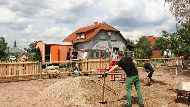 Der Spielplatz ist fast fertig. Foto: Werner Baier