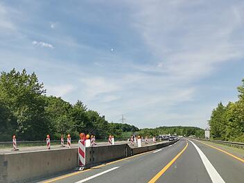 A73 bei Bamberg - kurz vor Ausfahrt Bamberg-S&uuml;d