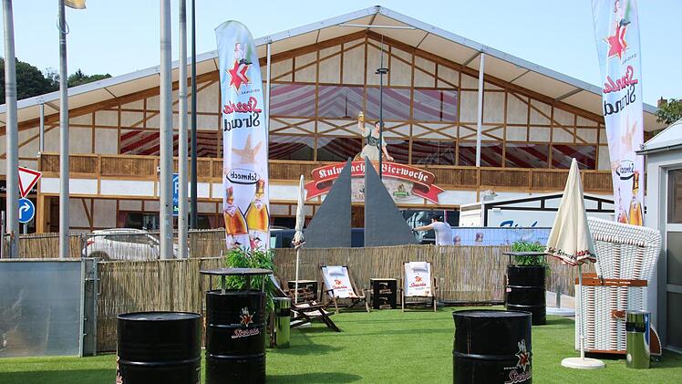 Der Sternla-Strand an der Stadthalle.