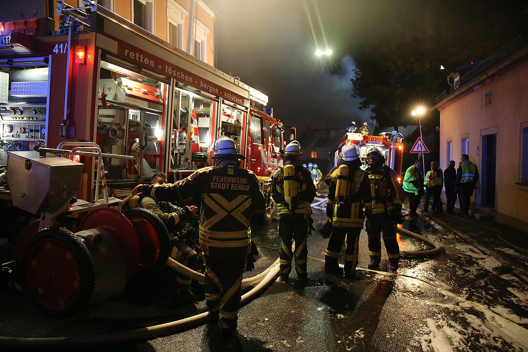 Sägewerk in Rehau in Flammen