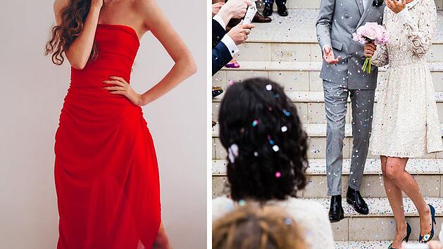 Symbolbild: Rotes Kleid, Hochzeit