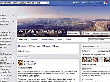 Screenshot von der Facebook-Gruppe "Mei Staffelstaa - a mol a Bassauf, immer a Bassauf!"