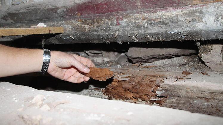 Das Holz der Fachwerkkonstruktion ...