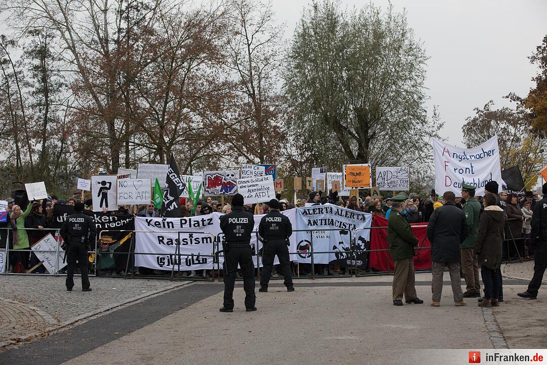 Demonstration gegen AfD-Veranstaltung in Gunzenhausen