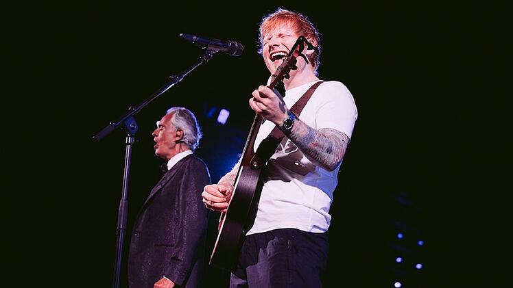 Superstars unter sich: Singer-Songwriter Ed Sheeran (rechts) und Andrea Bocelli.