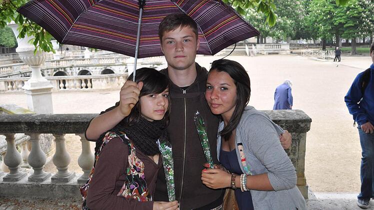 Marcel Ott bei einem Austausch in Frankreich - mit Ludivienne und Amélie