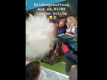 Bierdusche bei Anstich Bierdusche bei Anstich
