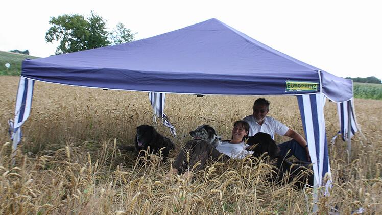 Monika Fritz und Otto Funck nahmen zum Abschluss der Aktion ein "Bett im Kornfeld" im Jahr 2011 selbst noch einmal Platz. Bad Kissingen war damit um eine Attraktion ärmer. Jetzt sprach Otto Funck im Erzählcafé in Münnerstadt darüber.Bartl
