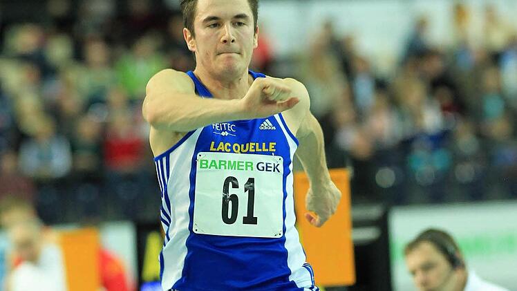 Die 16 Meter müssen warten: Dimitri Antonov (im Bild) wurde im Dreisprung Vierter bei den Deutschen Meisterschaften. Foto: Theo Kiefner