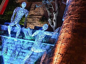 Zehn Nächte lang lockte "Kronach leuchtet" mit Licht und Kunst Besucher aus nah und fern in die Kreisstadt. Am Sonntag ging die Veranstaltung zu Ende. Foto: Ronald Rinklef