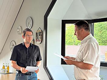 Ortssprecher Daniel Kaiser (links) und B&uuml;rgermeister Andr&eacute; Dehler. Alexandra Kemnitzer