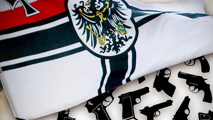 Klage vor dem Verwaltungsgericht: Ein mutmaßlicher "Reichsbürger" aus dem Landkreis Kulmbach will seine Waffen wiederhaben. Grafik: Micho Haller