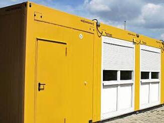 In diesem Container werden die Kinder untergebracht.  Foto: C. Schwind