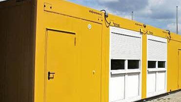 In diesem Container werden die Kinder untergebracht.  Foto: C. Schwind