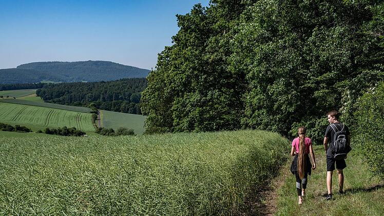 Den Sodenberg im Blick, führt der Weg durch die  Windheimer Flur.  Foto: Jürgen Hüfner