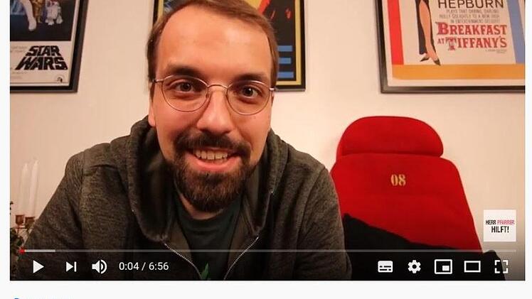 Pfarrer Daniel Städtler in einem  seiner YouTube-Videos. Screenhshot: A. Hartmann