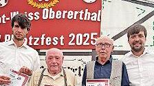 65 Jahre Mitglied: Albert Schäfer, Bruno Weigand (von links) und Heinz Nöth (nicht im Bild).