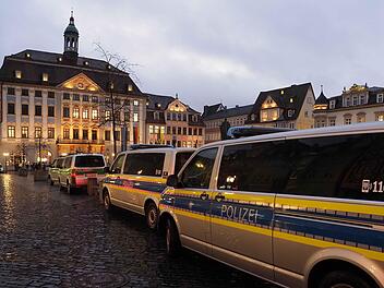 Anders als noch in der Vorwoche bekam die Coburger Polizei an diesem Montag Unterstützung von der Bereitschaftspolizei.
