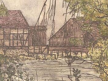Ein frühes Aquarell von dem in Untersiemau lebenden Künstler Gerd Kanz prägt das Cover von Hans-Dieter Krugs Roman "Die Kinder des Waldes". privat