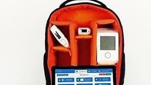 Der Mona-Rucksack mit der Telemedizin-Ausr&uuml;stung. Foto: Jane Vanhnadak, ZTM