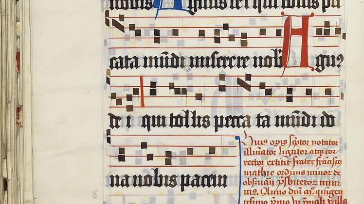 Sein Gesangbuch hat Frater Franziskus auf Seite 300 mit einer Art Impressum versehen. Foto: Staatsbibliothek Bamberg/Gerald Raab