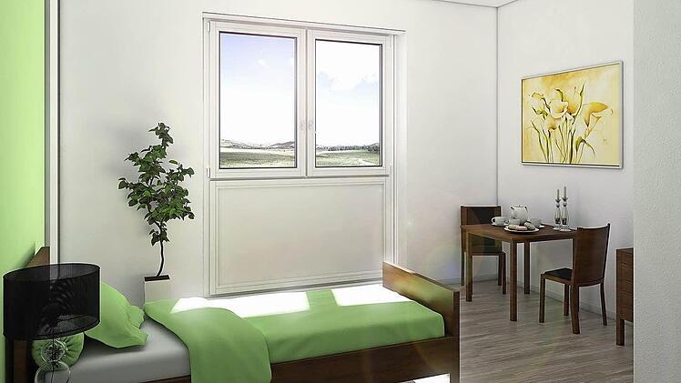 Die Visualisierung zeigt ein Beispiel für ein Zimmer.