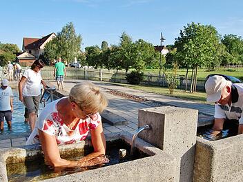 So kommt man auch durch die heißen Tage: Die beiden Armbecken ergänzen das Gesundheitsangebot in Ebenhausen Fotos: Sigismund von Dobschütz