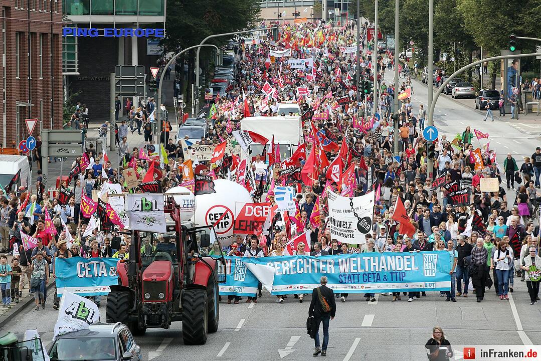Demonstration gegen die Handelsabkommen