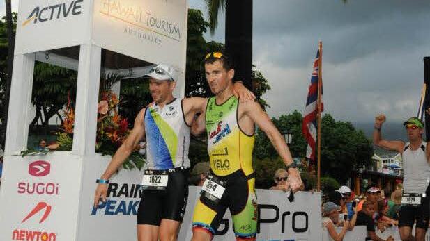 Mit dem Kumpel gemeinsam ins Ziel: der Wülfershäuser Markus Unsleber (rechts) und der Lohrer Stefan Rauch. Foto: privat