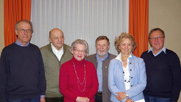 50 Jahre: Artur Zoll, Hermann Matthes, Adelgunde Peetz, Heinz Pfeffermann, Irmgard Pfeffermann, Bernd Eisenmann. Klaus Werner