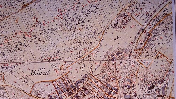 Das 3. Bild zeigt Haard mit Gemarkung aus dem Jahr 1850.Ewald Kiesel