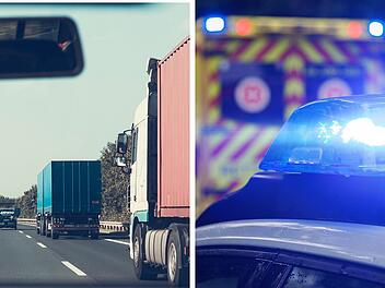 A6-Unfall bei Schnelldorf: Baggerarm durchbohrt Lkw-Kabine