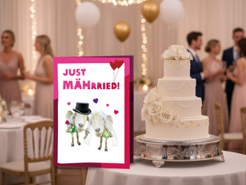 Mit dieser Hochzeitskarte zeigst du Herzlichkeit und unterst&uuml;tzt neben dem Brautpaar auch Menschen in schwierigen Lebenslagen. OxfamUnverpackt macht aus Gl&uuml;ckw&uuml;nschen eine echte Hilfe f&uuml;r Familien weltweit.