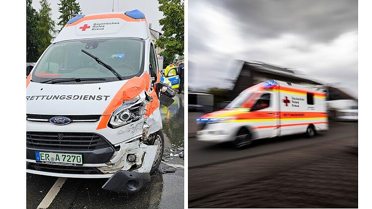 Erlangen: Krankenwagen von Lkw erfasst - Rettungskräfte nach Unfall "völlig aufgelöst"