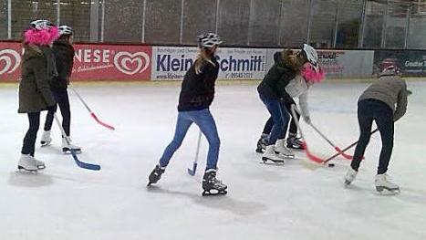Schnelligkeit, Geschicklichkeit und Teamfähigkeit waren bei den Wettspielen in der Eishalle Höchstadt verlangt.  Foto: Alois Mayer
