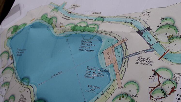 Auch für die Umgestaltung des Dorfsees lag der erste Entwurf vor.Fotos: Günther Geiling