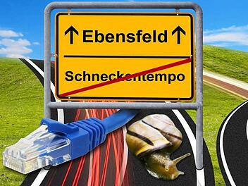 Wegweiser in die nahe Zukunft: Alle Ebensfelder Gemeindeteile bekommen schnelle Datenleitungen. Illustration: Michael Beetz (ft), Fotos: Archiv