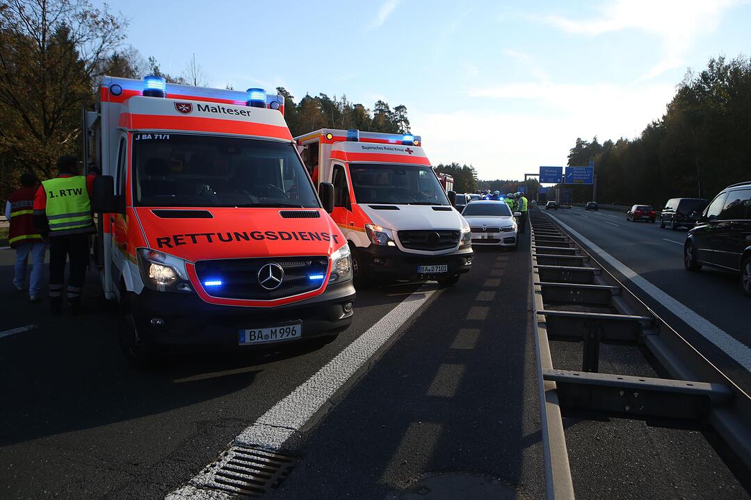 A73 bei Bamberg: Karambolage verursacht Riesenstau