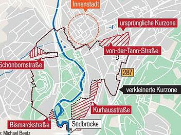 Das Kurgebiet in Bad Kissingen Grafik: Michael Beetz (Stand: Januar 2015)