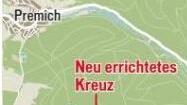 Der Standort des Holzkreuzes. Grafik: Klaus Heim
