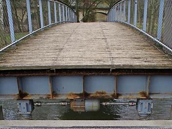 Die Hubbrücke auf dem LGS-Gelände ist zurzeit gesperrt. Foto: Marco Meißner