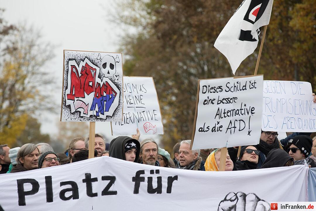 Demonstration gegen AfD-Veranstaltung in Gunzenhausen