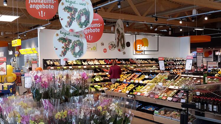 Die Umbauphase im Innenbereich des  Bad Brückenauer Tegut-Marktes amGänsrain war bereits Anfang März dieses Jahres abgeschlossen worden.Foto: Rolf Pralle