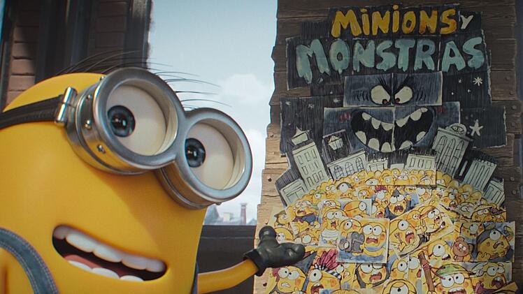 "Minions & Monster" enth&auml;lt eine 15-min&uuml;tige Sequenz, in der nur die Minions-Sprache zu h&ouml;ren ist.