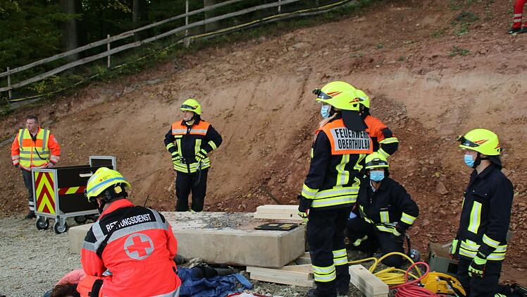 Feuerwehrgroßübung bei Oberthulba.