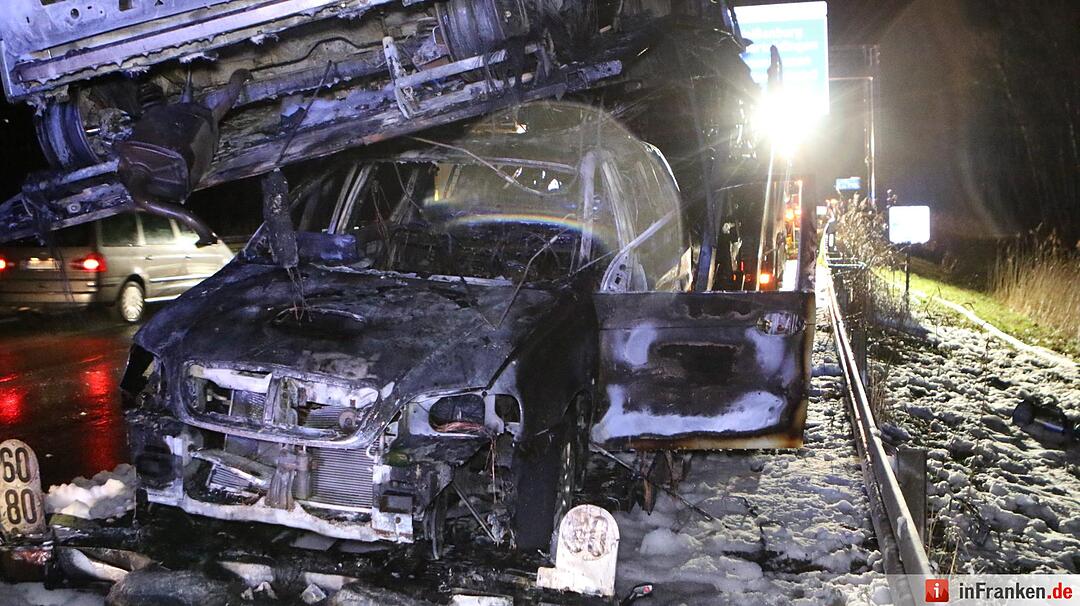 Lkw fängt auf A6 bei Herriden Feuer