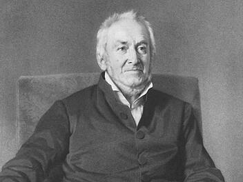 Ernst Moritz Arndt. Lithographie von Carl Wildt nach einem Gemälde von Julius Roeting aus dem Jahre 1855 Repro: Reinhard Löwisch