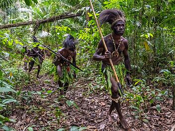 Die Hauptaufgabe der Iatmul-Krieger in Papua-Neuguinea bestand vor allem darin, die eigene Gruppe vor &Uuml;bergriffen zu sch&uuml;tzen.